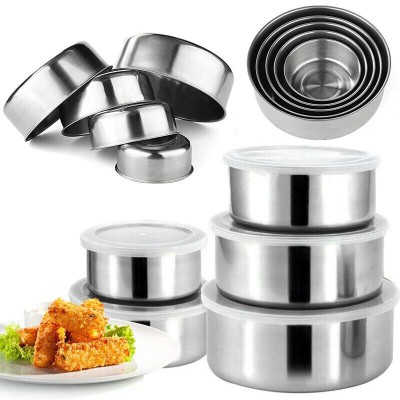 Stainless steel Storage Bowls 5Pcs Set/Bati Set/ Steel Bati Set/ High Quality Steel Bowl Set/Food Box